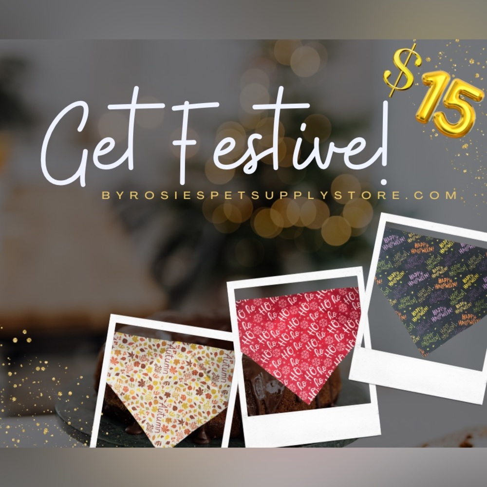 Christmas Halloween and harvest thanksgiving pet bandana Bundle!